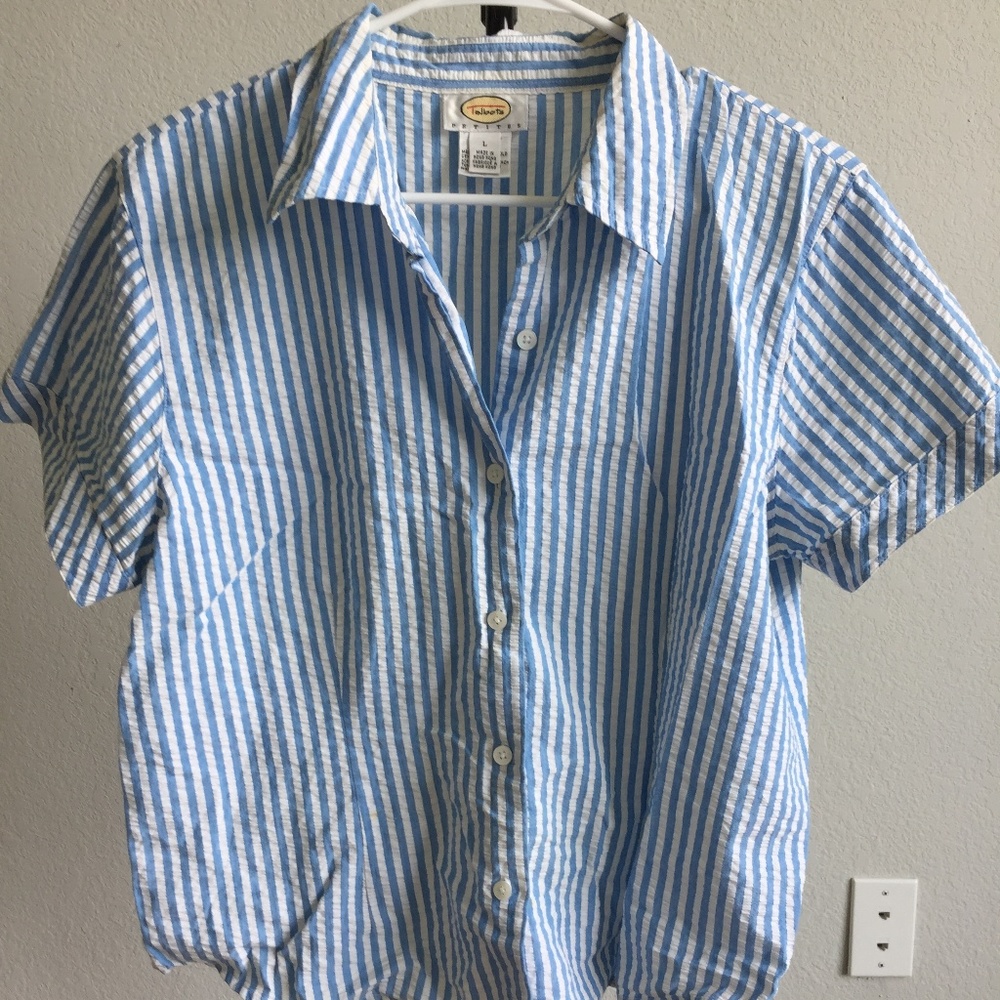 Talbots Striped Button-Up